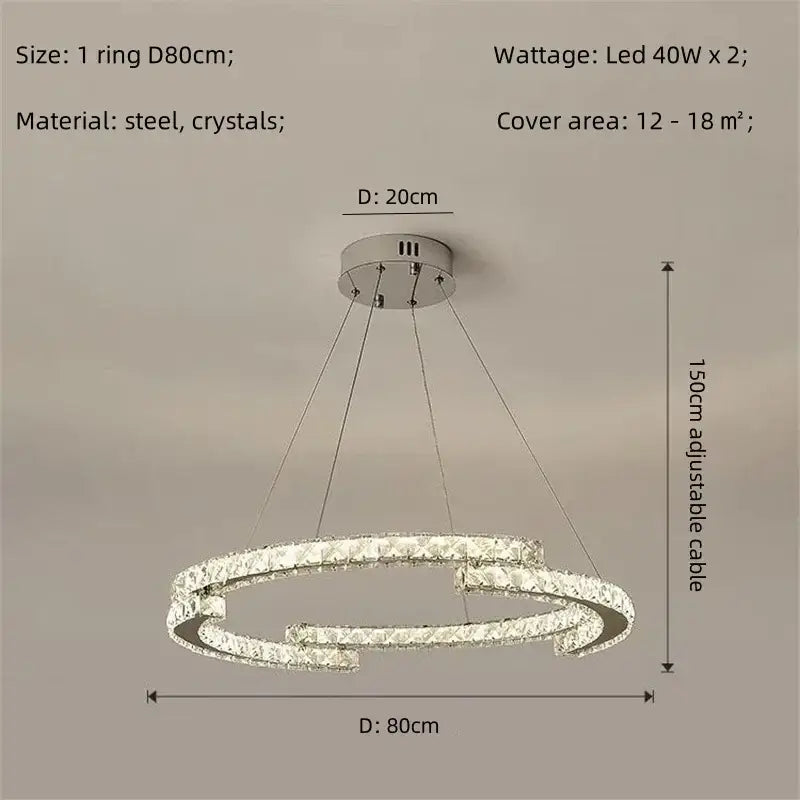 Modern luxury crystal led chandelier – foyer pendant light
