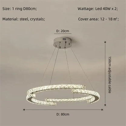 Modern luxury crystal led chandelier – foyer pendant light