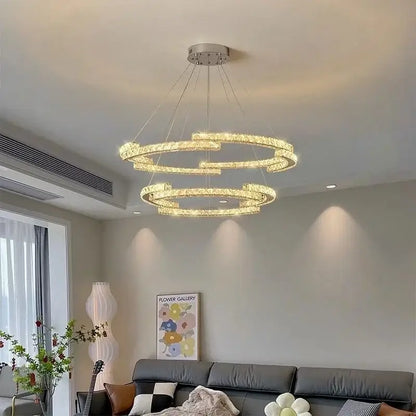 Modern luxury crystal led chandelier – foyer pendant light