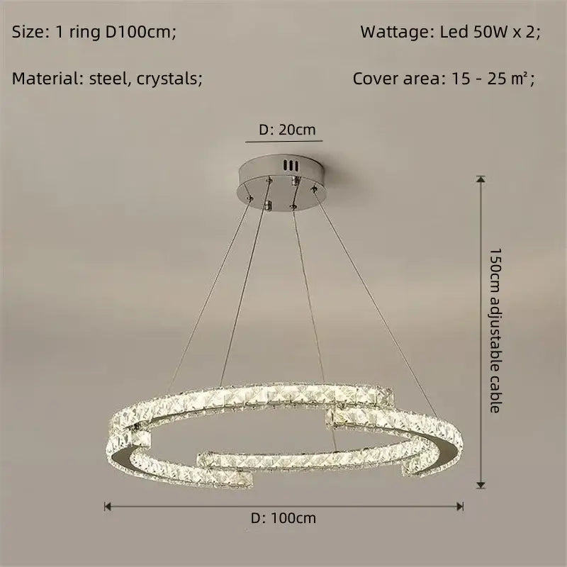 Modern luxury crystal led chandelier – foyer pendant light