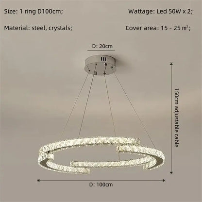 Modern luxury crystal led chandelier – foyer pendant light