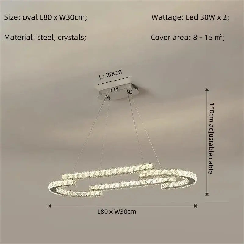Modern luxury crystal led chandelier – foyer pendant light