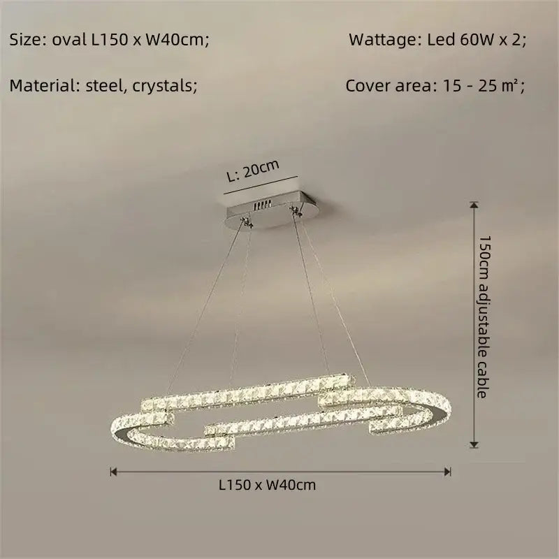 Modern luxury crystal led chandelier – foyer pendant light