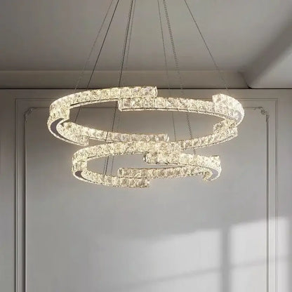 Modern luxury crystal led chandelier – foyer pendant light