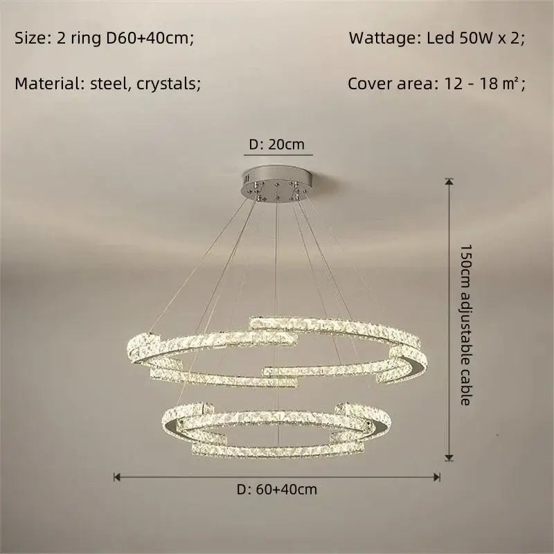 Modern luxury crystal led chandelier – foyer pendant light