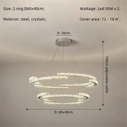 Modern luxury crystal led chandelier – foyer pendant light