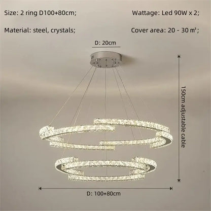 Modern luxury crystal led chandelier – foyer pendant light