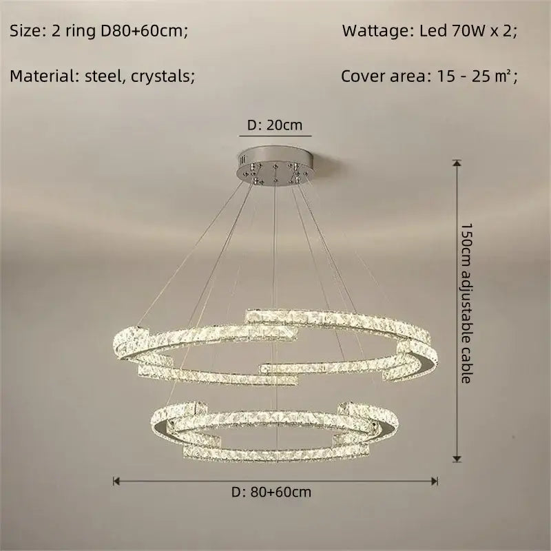 Modern luxury crystal led chandelier – foyer pendant light