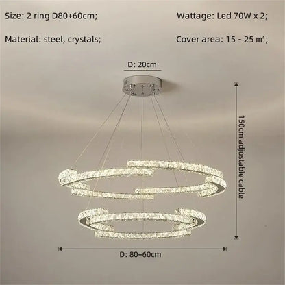 Modern luxury crystal led chandelier – foyer pendant light