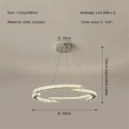 Modern luxury crystal led chandelier – foyer pendant light