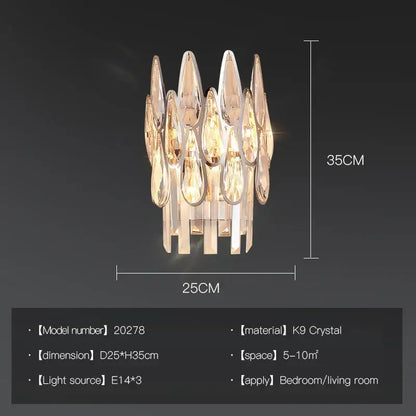 Modern luxury crystal led chandelier stairway villa light
