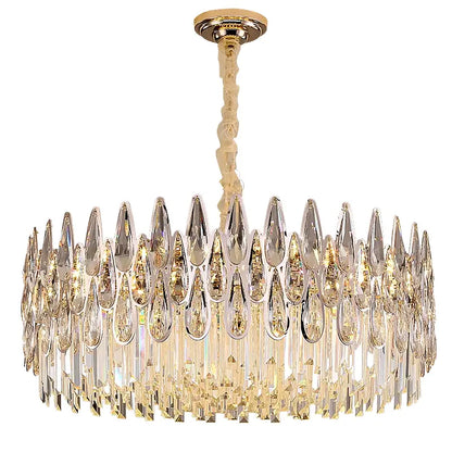 Modern luxury crystal led chandelier stairway villa light