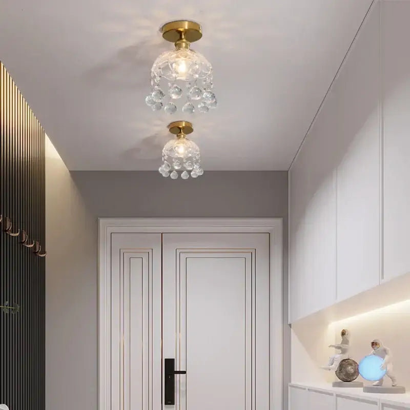 Modern luxury crystal glass ceiling lamp living room light