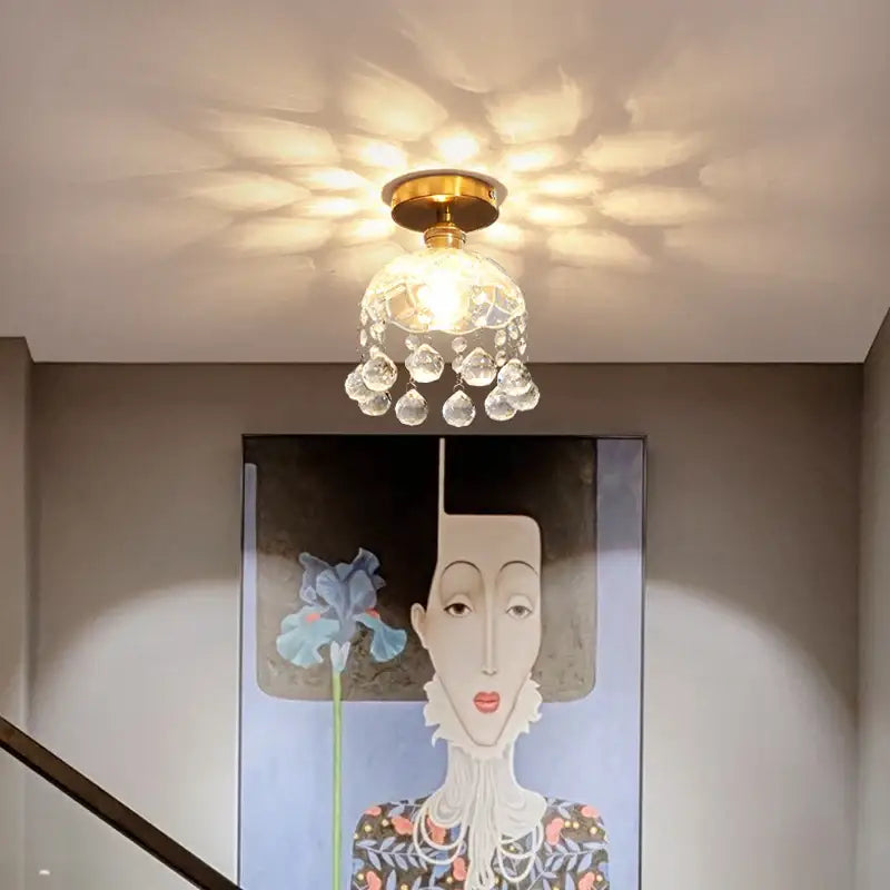 Modern luxury crystal glass ceiling lamp living room light