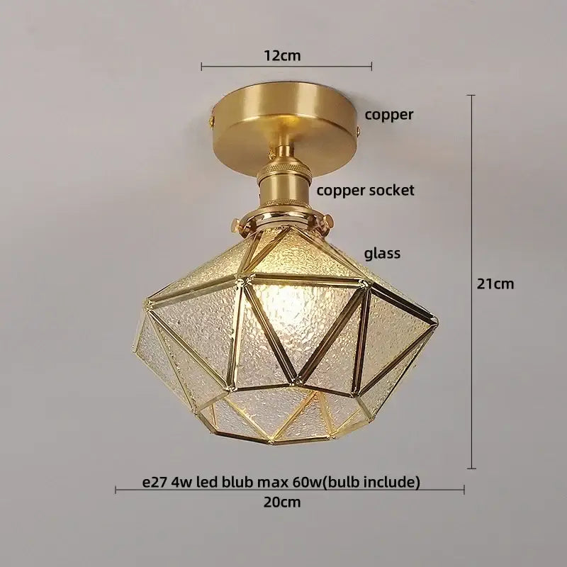 Modern luxury crystal glass ceiling lamp living room light
