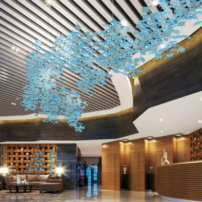 Modern luxury glass high ceiling led chandelier living room