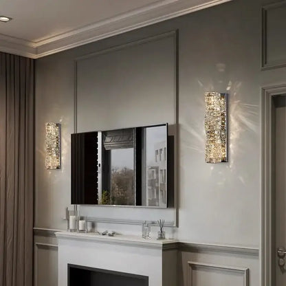 Modern luxury gold and crystal led wall light for living room
