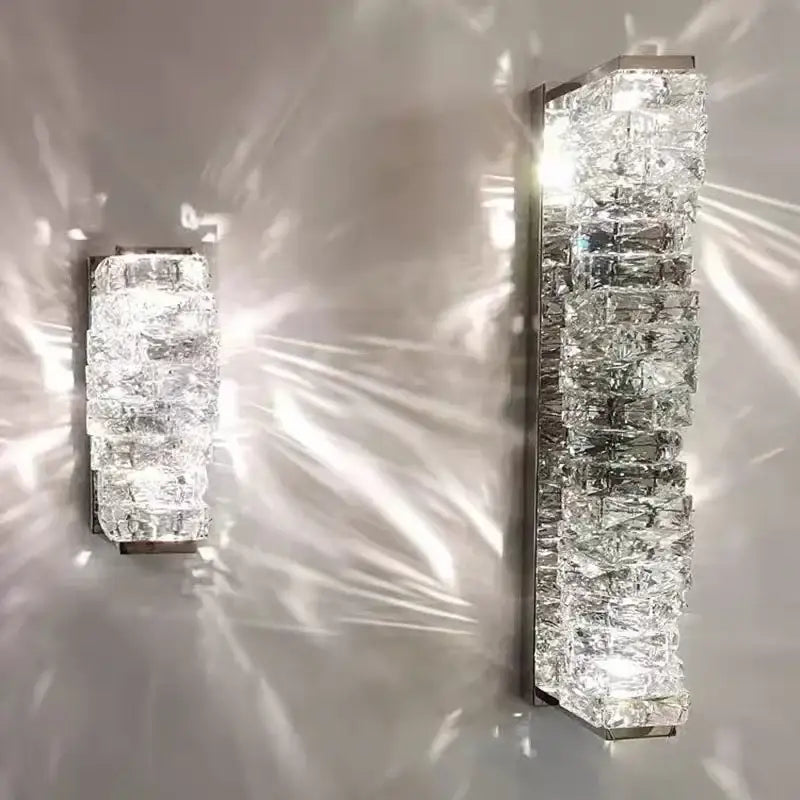 Modern luxury gold and crystal led wall light for living room