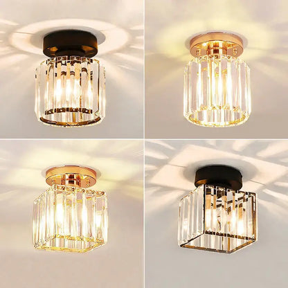 Modern luxury gold & black crystal aisle ceiling light corridor lamp
