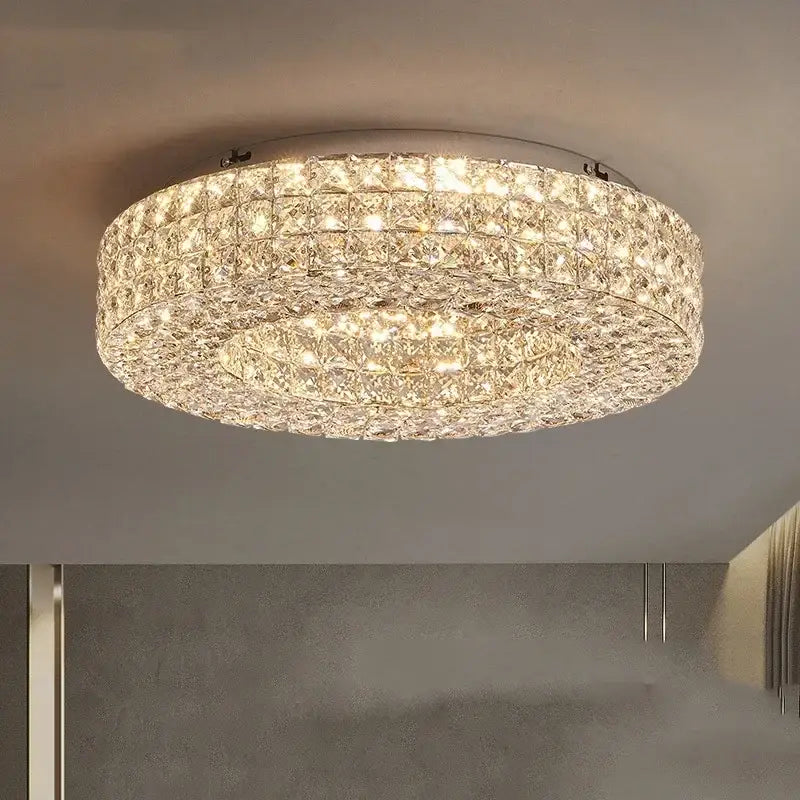 Modern luxury gold crystal led ceiling chandelier living room