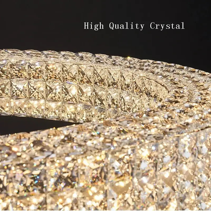 Modern luxury gold crystal led ceiling chandelier living room