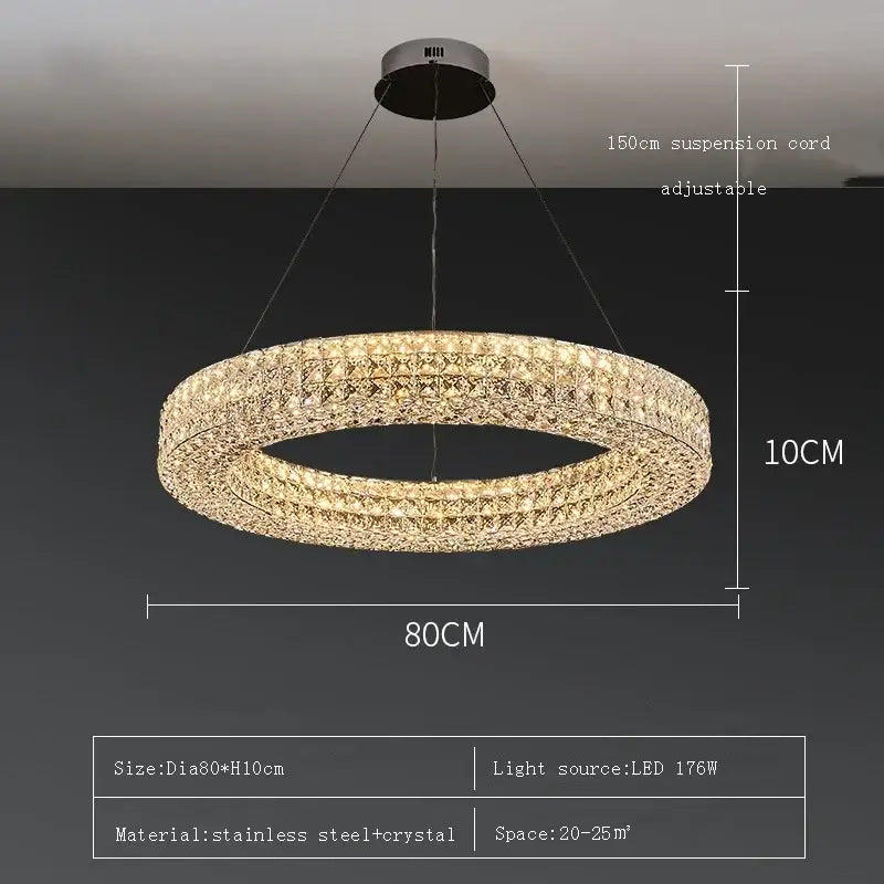 Modern luxury gold crystal led ceiling chandelier living room