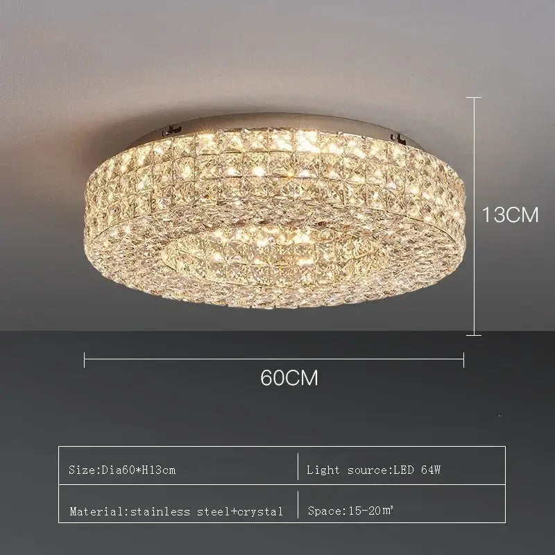 Modern luxury gold crystal led ceiling chandelier living room