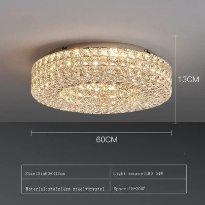 Modern luxury gold crystal led ceiling chandelier living room
