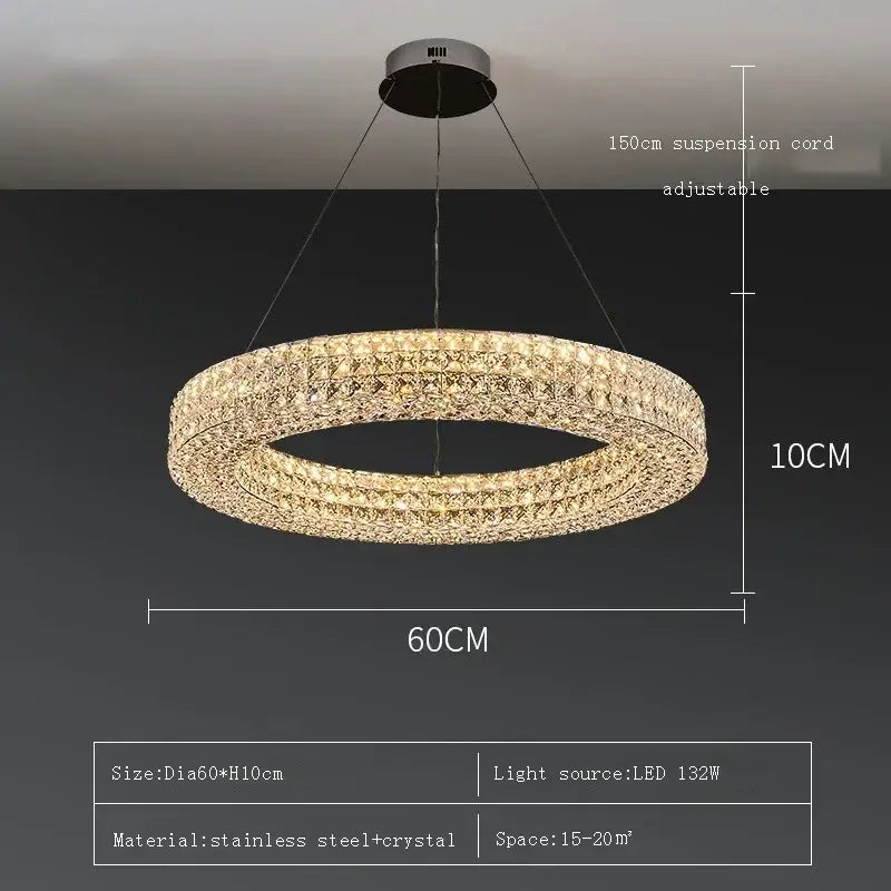 Modern luxury gold crystal led ceiling chandelier living room