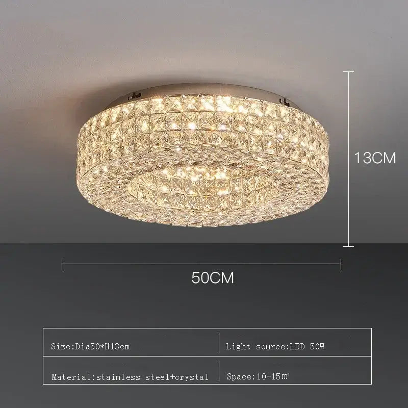 Modern luxury gold crystal led ceiling chandelier living room