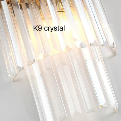 Modern luxury gold crystal led wall lamp for bedroom