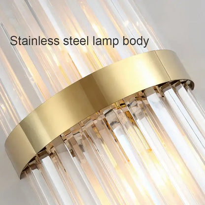 Modern luxury gold crystal led wall lamp for bedroom