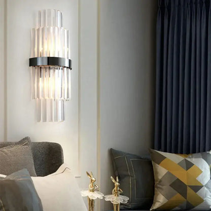 Modern luxury gold crystal led wall lamp for bedroom