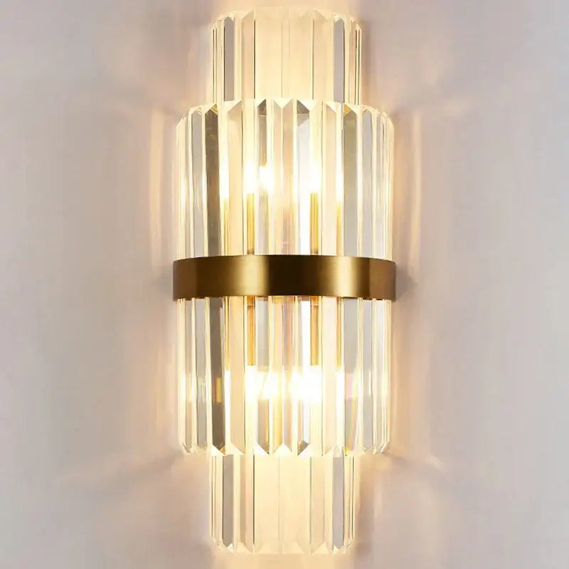 Modern luxury gold crystal led wall lamp for bedroom