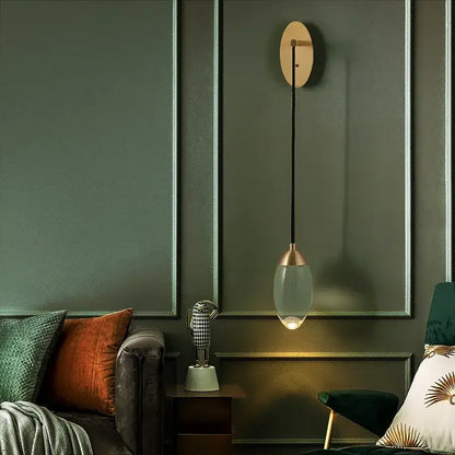 Modern luxury gold crystal led wall light bedroom sconce