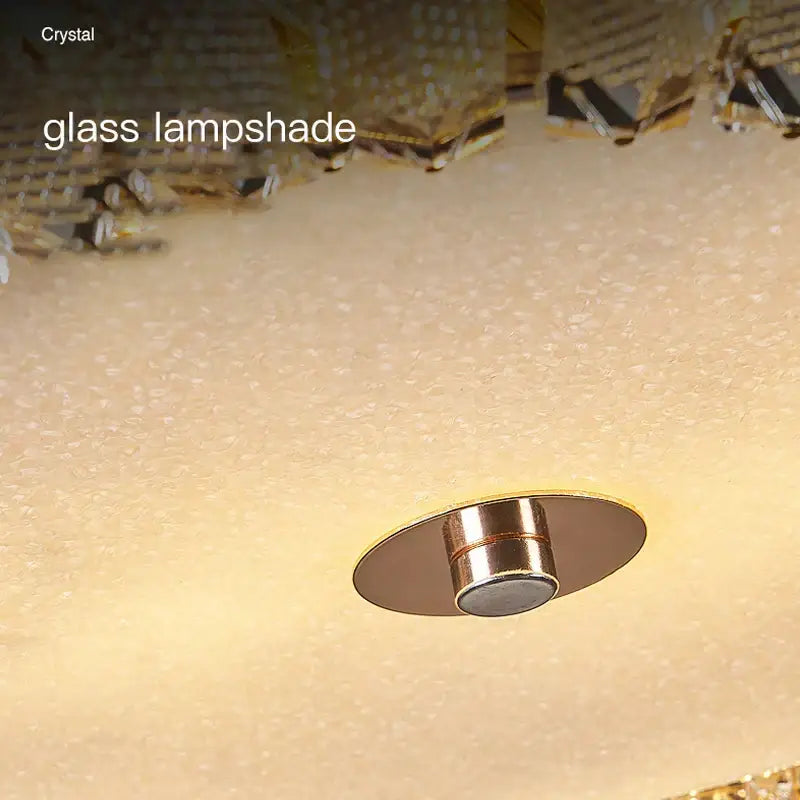 Modern luxury gold crystal round ceiling lamp living room lighting