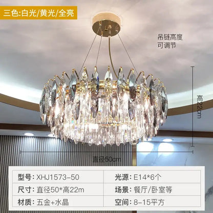 Modern luxury gold crystal atmosphere chandelier dining room