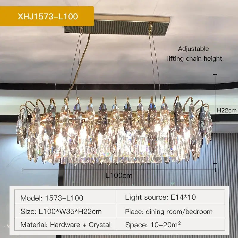 Modern luxury gold crystal atmosphere chandelier dining room
