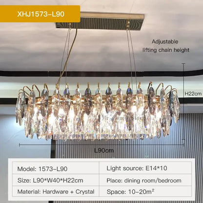 Modern luxury gold crystal atmosphere chandelier dining room