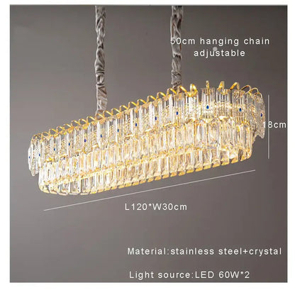 Modern luxury gold double crystal ceiling chandelier living room