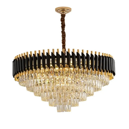 Modern luxury gold & white crystal chandelier living room light