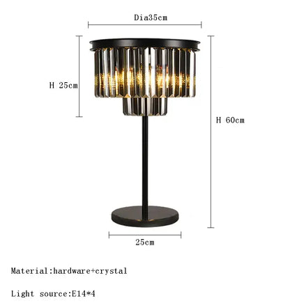 Modern luxury gray crystal black standing light living room lamp