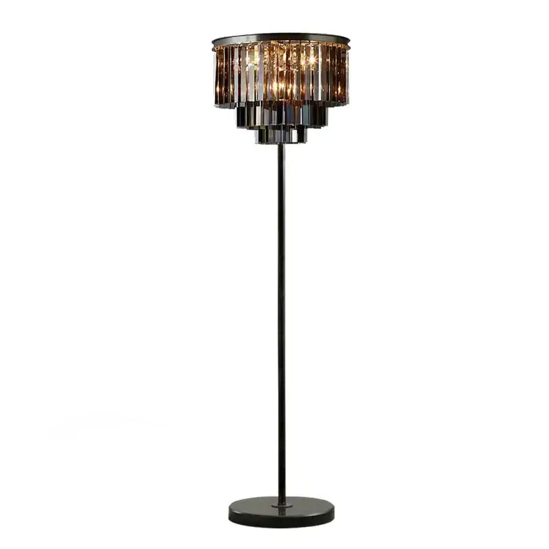 Modern luxury gray crystal black standing light living room lamp