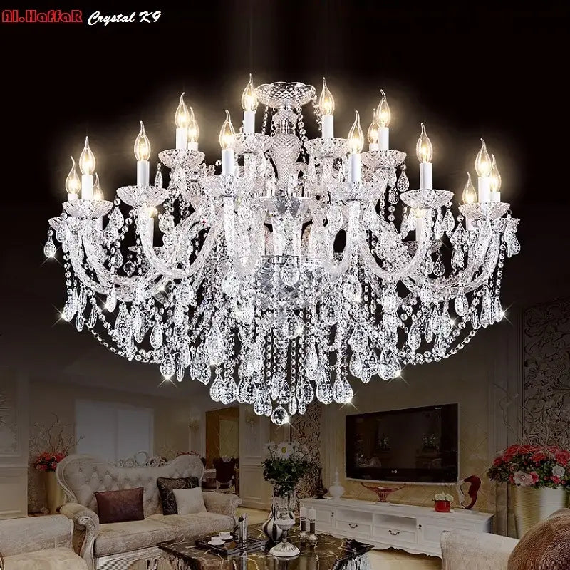 Modern luxury lighting crystal candle chandelier for dining room
