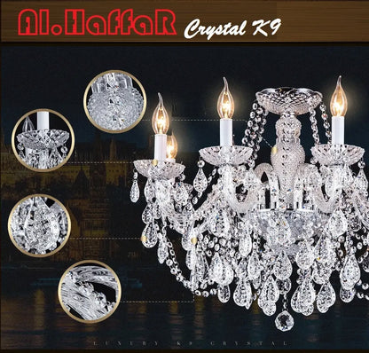 Modern luxury lighting crystal candle chandelier for dining room