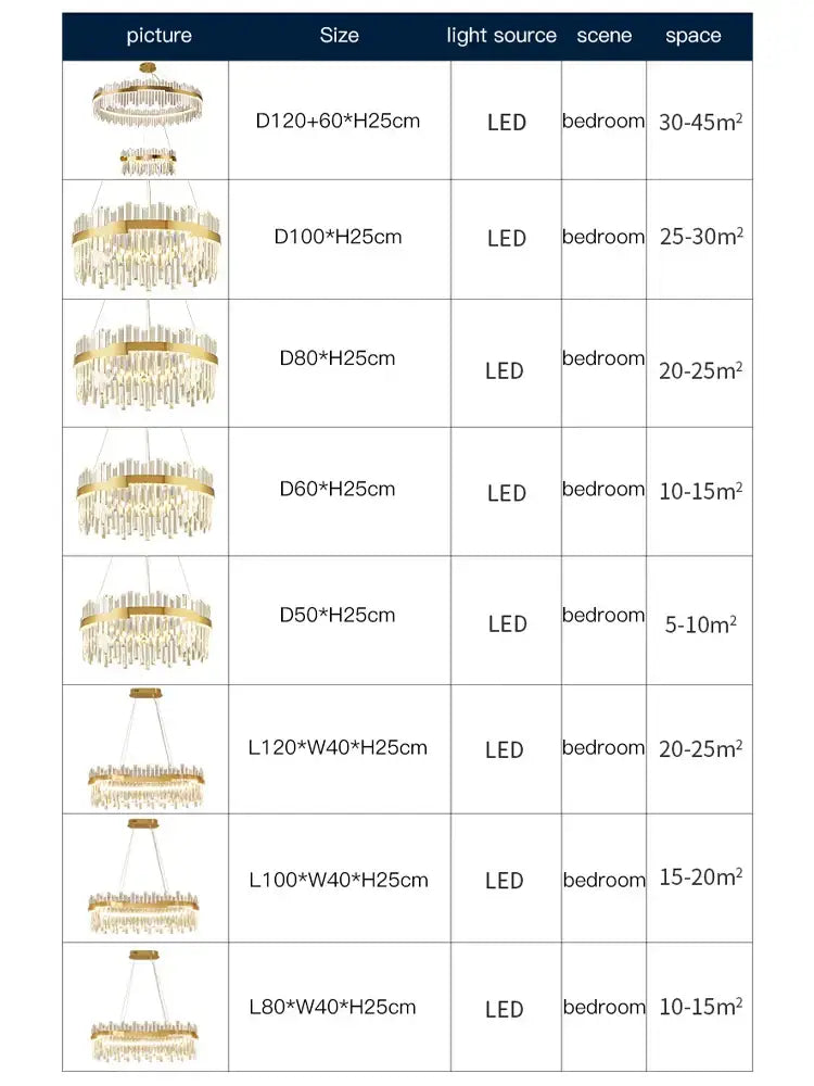 Modern luxury spectrum gold crystal chandelier dining room