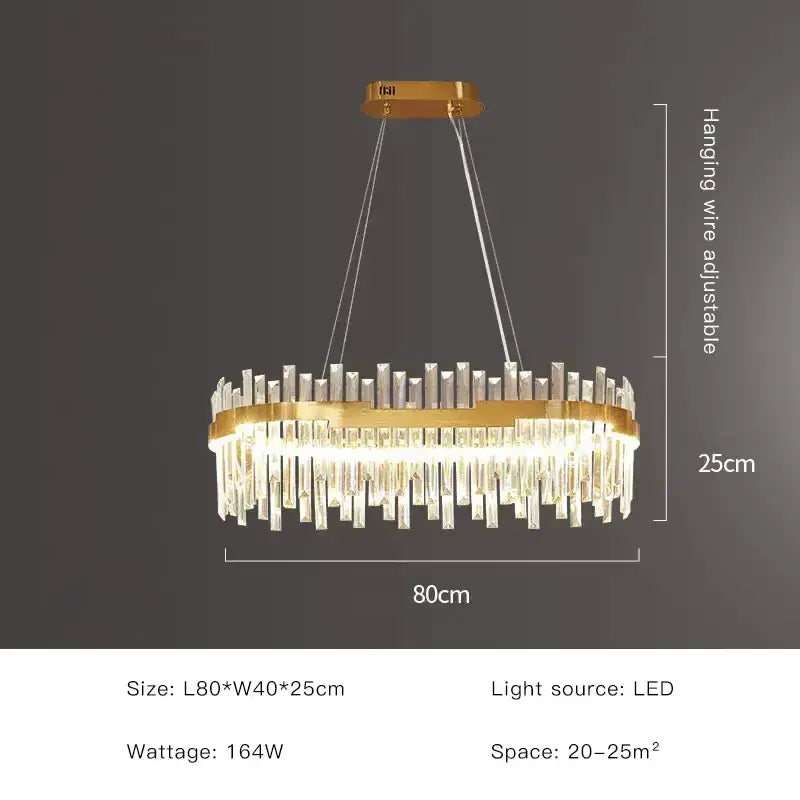 Modern luxury spectrum gold crystal chandelier dining room