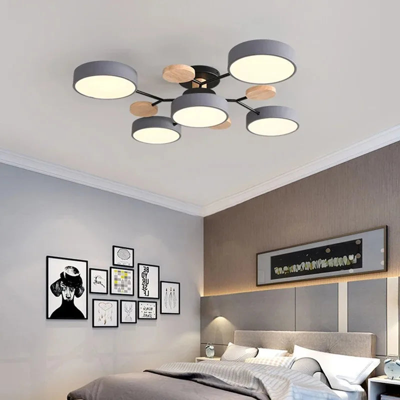 DecorBites™ Modern Macaron Ceiling Chandelier with 3-Color Dimming