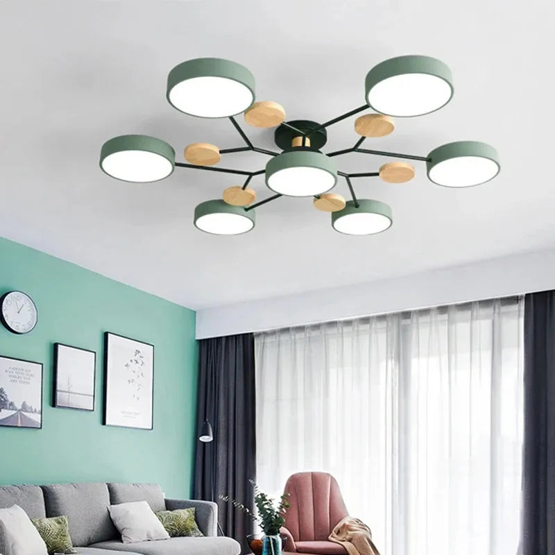 DecorBites™ Modern Macaron Ceiling Chandelier with 3-Color Dimming