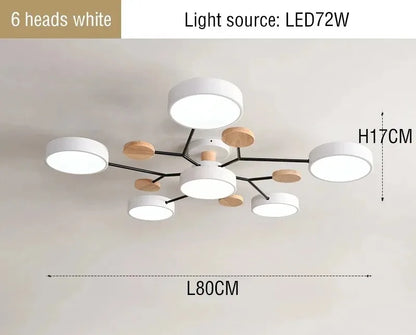 DecorBites™ Modern Macaron Ceiling Chandelier with 3-Color Dimming